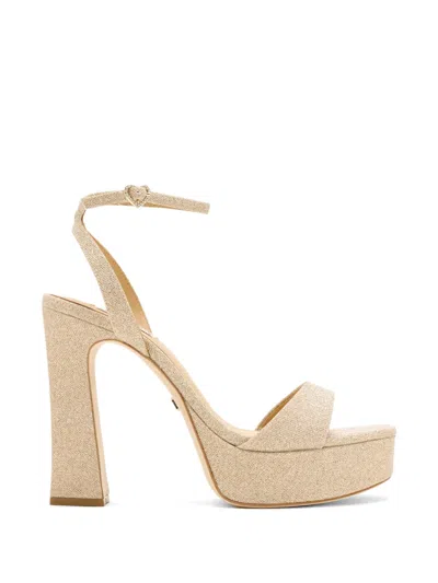 Badgley Mischka Caia Platform-sole Sandals In Gold