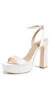 Badgley Mischka Caia Ankle Strap Platform Sandal In White