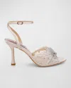 Badgley Mischka Cameryn Embellished Ankle Strap Sandal In Nude