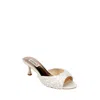 Badgley Mischka Candie Sequin Net Mule Sandals In White