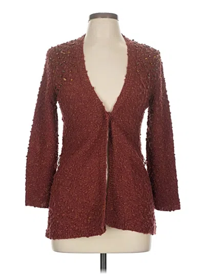 Pre-owned Badgley Mischka Cardigan Sweater In Burgundy