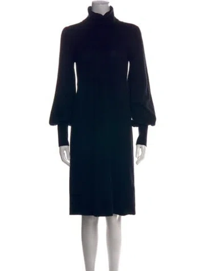 Pre-owned Badgley Mischka Cashmere Turtleneck Sweater In Blue