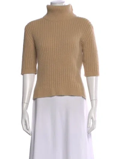 Pre-owned Badgley Mischka Cashmere Turtleneck Sweater In Neutral