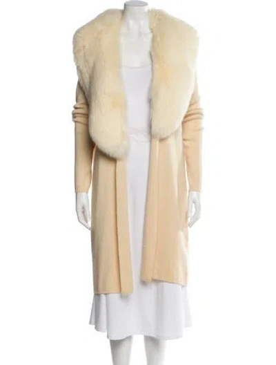 Pre-owned Badgley Mischka Cashmere V-neck Sweater In Neutral