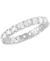 Badgley Mischka Certified Lab Grown Diamond Cushion-cut Eternity Band (3 Ct. T.w.) In 14k Gold In White Gold