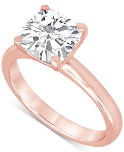 Badgley Mischka Certified Lab Grown Diamond Cushion-cut Solitaire Engagement Ring (4 Ct. T.w.) In 14k Gold In Rose Gold