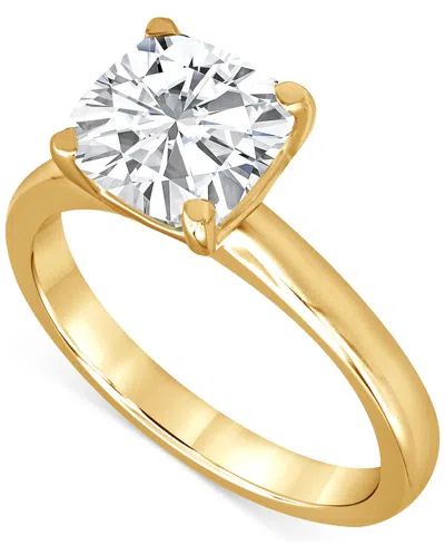 BADGLEY MISCHKA CERTIFIED LAB GROWN DIAMOND CUSHION-CUT SOLITAIRE ENGAGEMENT RING (4 CT. T.W.) IN 14K GOLD