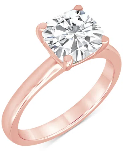Badgley Mischka Certified Lab Grown Diamond Cushion-cut Solitaire Engagement Ring (5 Ct. T.w.) In 14k Gold In Rose Gold