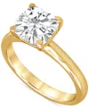 Badgley Mischka Certified Lab Grown Cushion-cut Diamond Solitaire Engagement Ring (3 Ct. T.w.) In 14k Gold In Yellow Gold