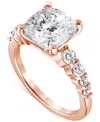 Badgley Mischka Certified Lab Grown Diamond Cushion Engagement Ring (5-1/2 Ct. T.w.) In 14k Gold In Rose Gold