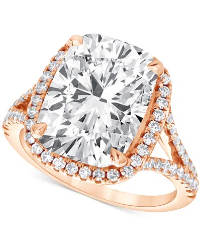 Badgley Mischka Certified Lab Grown Diamond Cushion Halo Engagement Ring (7-1/2 Ct. T.w.) In 14k Gold In Rose Gold