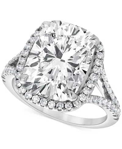 Badgley Mischka Certified Lab Grown Diamond Cushion Halo Engagement Ring (7-1/2 Ct. T.w.) In 14k Gold In White Gold