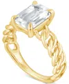 Badgley Mischka Certified Lab Grown Diamond Emerald-cut Chain Link Solitaire Engagement Ring (3 Ct. T.w.) In 14k Gol In Gold