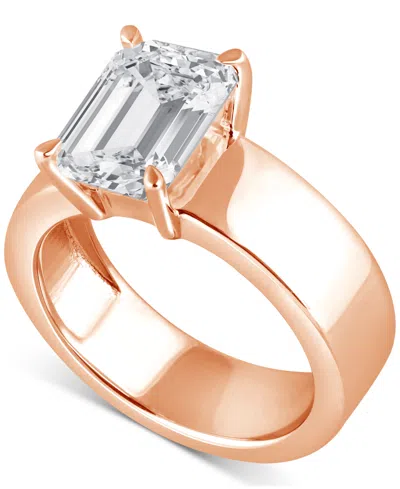 Badgley Mischka Certified Lab Grown Diamond Emerald-cut Solitaire Engagement Ring (3-1/2 Ct. T.w.) In 14k Gold