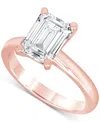 BADGLEY MISCHKA CERTIFIED LAB GROWN DIAMOND EMERALD-CUT SOLITAIRE ENGAGEMENT RING (4 CT. T.W.) IN 14K GOLD