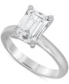 Badgley Mischka Certified Lab Grown Diamond Emerald-cut Solitaire Engagement Ring (5 Ct. T.w.) In 14k Gold In White Gold
