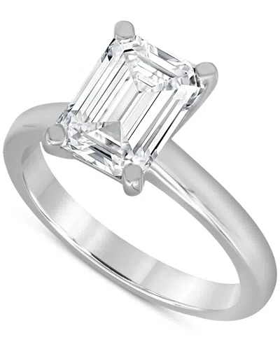 BADGLEY MISCHKA CERTIFIED LAB GROWN DIAMOND EMERALD-CUT SOLITAIRE ENGAGEMENT RING (5 CT. T.W.) IN 14K GOLD
