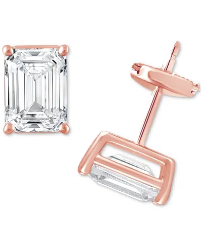 Badgley Mischka Certified Lab Grown Diamond Emerald-cut Stud Earrings (3 Ct. T.w.) In 14k Gold In Rose Gold