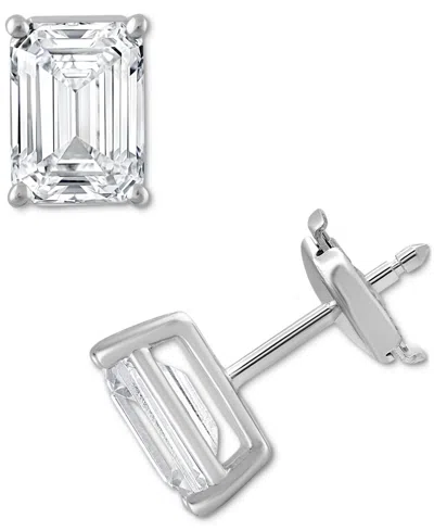 Badgley Mischka Certified Lab Grown Diamond Emerald-cut Stud Earrings (6 Ct. T.w.) In 14k Gold In White Gold