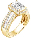 Badgley Mischka Certified Lab Grown Diamond Emerald Halo Engagement Ring (3-1/3 Ct. T.w.) In 14k Gold In Gold