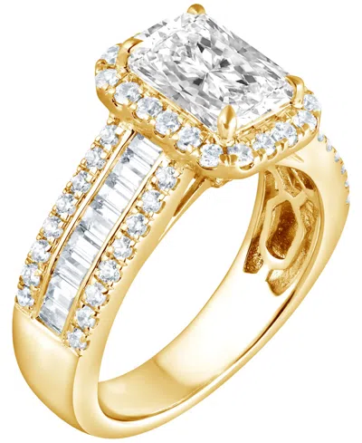 Badgley Mischka Certified Lab Grown Diamond Emerald Halo Engagement Ring (3-1/3 Ct. T.w.) In 14k Gold