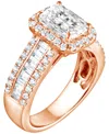 Badgley Mischka Certified Lab Grown Diamond Emerald Halo Engagement Ring (3-1/3 Ct. T.w.) In 14k Gold In Gold