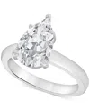 Badgley Mischka Certified Lab Grown Diamond Pear Solitaire Engagement Ring (4 Ct. T.w.) In 14k Gold In Gray
