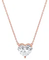 Badgley Mischka Certified Lab Grown Diamond Heart Solitaire Pendant Necklace (2 Ct. T.w.) In 14k Gold, 16" + 2" Exte In Rose Gold