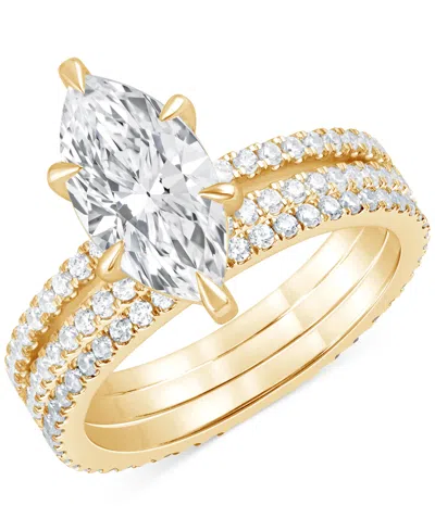 Badgley Mischka Certified Lab Grown Diamond Marquise Bridal Set (3 Ct. T.w.) In 14k Gold