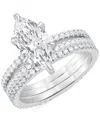 Badgley Mischka Certified Lab Grown Diamond Marquise Bridal Set (3 Ct. T.w.) In 14k Gold In Metallic