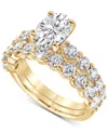 Badgley Mischka Certified Lab Grown Diamond Oval Bridal Set (3-3/8 Ct. T.w.) In 14k Gold In Yellow Gold