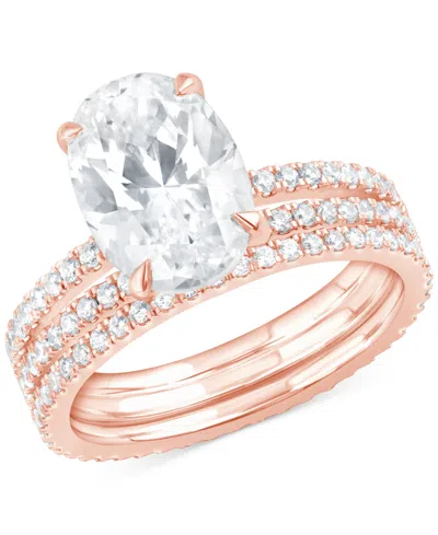 Badgley Mischka Certified Lab Grown Diamond Oval Bridal Set (3 Ct. T.w.) In 14k Gold