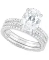 Badgley Mischka Certified Lab Grown Diamond Oval Bridal Set (3 Ct. T.w.) In 14k Gold In Metallic