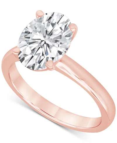 Badgley Mischka Certified Lab Grown Diamond Oval-cut Solitaire Engagement Ring (5 Ct. T.w.) In 14k Gold In Rose Gold