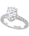 Badgley Mischka Certified Lab Grown Diamond Oval Engagement Ring (2-1/2 Ct. T.w.) In 14k Gold In White Gold