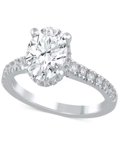 Badgley Mischka Certified Lab Grown Diamond Oval Engagement Ring (2-1/2 Ct. T.w.) In 14k Gold In White Gold