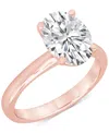 Badgley Mischka Certified Lab Grown Diamond Oval Solitaire Engagement Ring (4 Ct. T.w.) In 14k Gold In Rose Gold