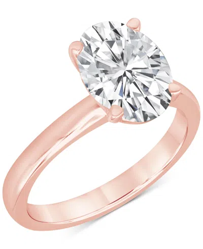 Badgley Mischka Certified Lab Grown Diamond Oval Solitaire Engagement Ring (4 Ct. T.w.) In 14k Gold In Rose Gold