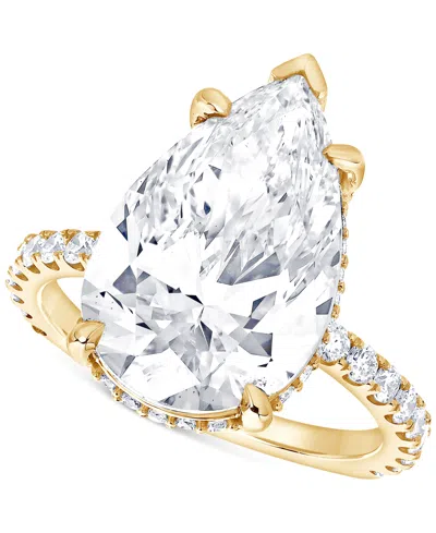 Badgley Mischka Certified Lab Grown Diamond Pear Cut Hidden Halo Engagement Ring (7-3/4 Ct. T.w.) In 14k Gold In Yellow Gold