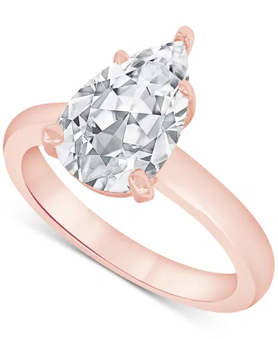 Badgley Mischka Certified Lab Grown Diamond Pear Solitaire Engagement Ring (4 Ct. T.w.) In 14k Gold In Rose Gold