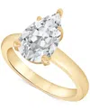 Badgley Mischka Certified Lab Grown Diamond Pear Solitaire Engagement Ring (4 Ct. T.w.) In 14k Gold In Yellow Gold