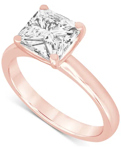 Badgley Mischka Certified Lab Grown Diamond Princess-cut Solitaire Engagement Ring (5 Ct. T.w.) In 14k Gold In Rose Gold
