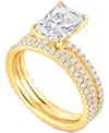 Badgley Mischka Certified Lab Grown Diamond Radiant Bridal Set (3 Ct. T.w.) In 14k Gold In Gold