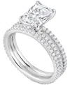 Badgley Mischka Certified Lab Grown Diamond Radiant Bridal Set (3 Ct. T.w.) In 14k Gold In White