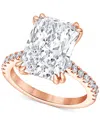 Badgley Mischka Certified Lab Grown Diamond Radiant Hidden Halo Engagement Ring (7-1/2 Ct. T.w.) In 14k Gold In Rose Gold