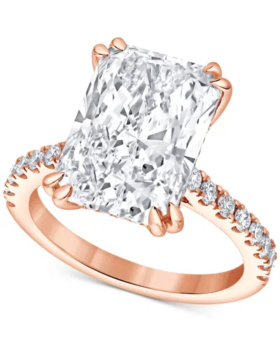 Badgley Mischka Certified Lab Grown Diamond Radiant Hidden Halo Engagement Ring (7-1/2 Ct. T.w.) In 14k Gold In Rose Gold