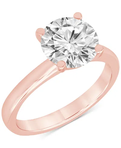 Badgley Mischka Certified Lab Grown Diamond Solitaire Engagement Ring (4 Ct. T.w.) In 14k Gold In Rose Gold
