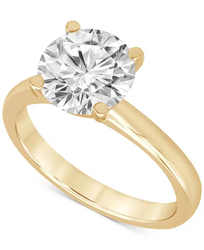 Badgley Mischka Certified Lab Grown Diamond Solitaire Engagement Ring (4 Ct. T.w.) In 14k Gold In Yellow Gold