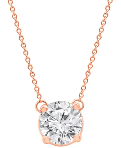 Badgley Mischka Certified Lab Grown Diamond Solitaire Pendant 18" Necklace (2-1/4 Ct. T.w.) In 14k Gold In Rose Gold