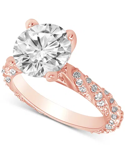 Badgley Mischka Certified Lab Grown Diamond Solitaire Twist Engagement Ring (3-1/2 Ct. T.w.) In 14k Gold In Rose Gold